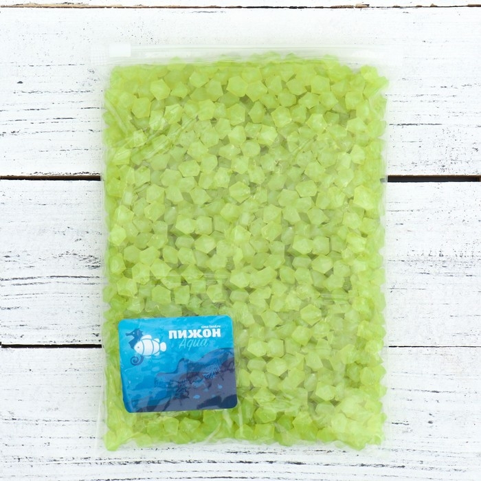 Декоративная крошка для аквариума, светящиеся, 9 - 13 мм, 500 г, желтая Декоративная крошка для аквариума, светящиеся, 9 - 13 мм, 500 г, желтая