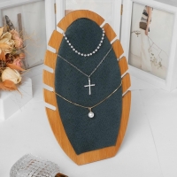 Подставка под кулоны, цепи &laquo;Овал&raquo; 5 мест, 16&times;7&times;27 см, цвет морской