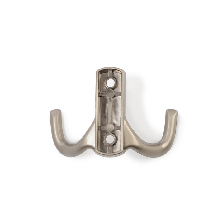 Крючок мебельный ТУНДРА TKD011SS, двухрожковый, цвет сатиновый никель Крючок мебельный ТУНДРА TKD011SS, двухрожковый, цвет сатиновый никель