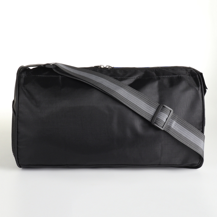 Сумка спортивная на молнии, боковой карман/сетка, регулируемый ремень, маленький размер, цвет чёрный/василёк Сумка спортивная на молнии, боковой карман/сетка, регулируемый ремень, маленький размер, цвет чёрный/василёк