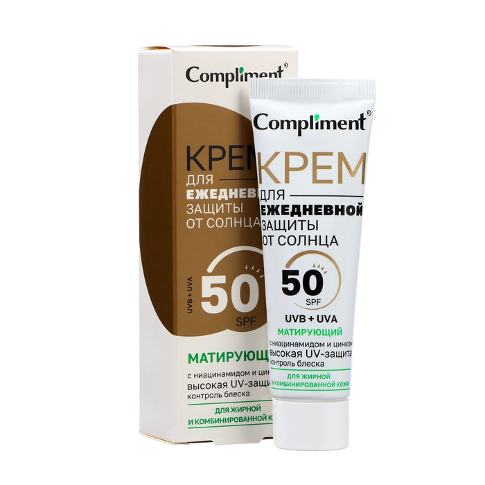 Крем для ежедневной защиты от солнца Compliment матирующий, 50 мл Крем для ежедневной защиты от солнца Compliment матирующий, 50 мл