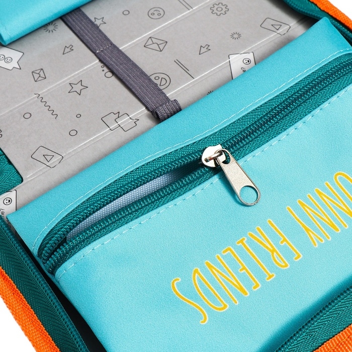 Пенал 1 секция 140 х 210 х 40 мм, откидной карман и косметичка, тканевый, Calligrata TOP Content Пенал 1 секция 140 х 210 х 40 мм, откидной карман и косметичка, тканевый, Calligrata TOP Content "Песик"