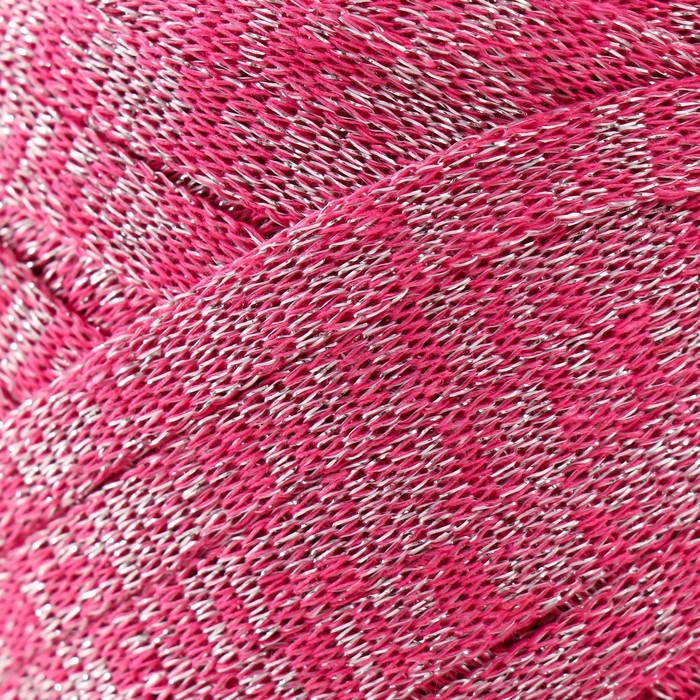 Трикотажная пряжа "Риббон" с люрексом 85м/170&plusmn;5 гр (Фуксия, люрекс: Серебро)