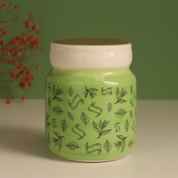 Копилка керамика "Зелень в банке" 11,5х11,5х14,3 см Копилка керамика "Зелень в банке" 11,5х11,5х14,3 см