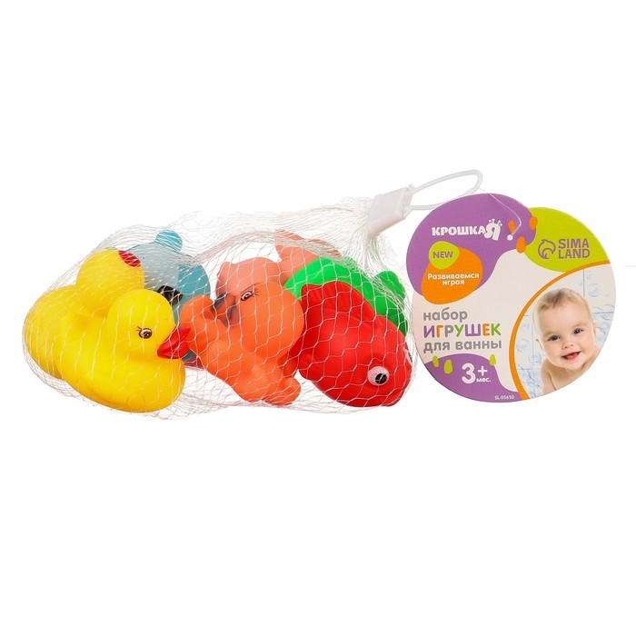 Набор резиновых игрушек для ванны «Друзья», с пищалкой, 8 шт, цвет МИКС, Крошка Я Набор резиновых игрушек для ванны «Друзья», с пищалкой, 8 шт, цвет МИКС, Крошка Я