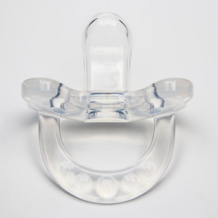 Соска - пустышка цельносиликоновая ортодонтическая &laquo;Мишка&raquo;, от 0 мес., цвет прозрачный