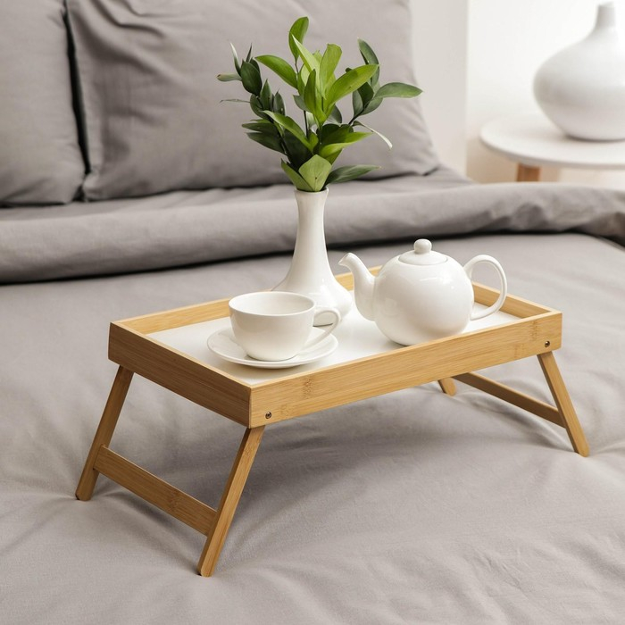 Поднос для завтрака с ножками Доляна, 46,5&times;25 см, бамбук