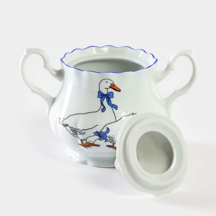 Сахарница фарфоровая &laquo;Гуси&raquo;, 550 мл