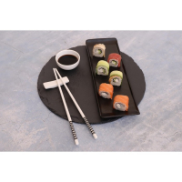 Блюдо фарфоровое для подачи Magistro Pietra lunare, 30×10 см, цвет чёрный Блюдо фарфоровое для подачи Magistro Pietra lunare, 30×10 см, цвет чёрный