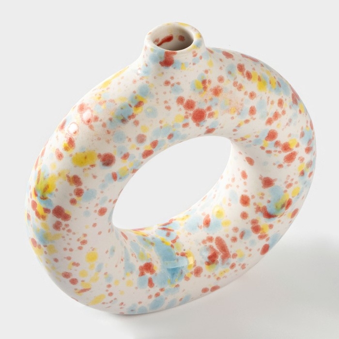 Ваза для цветов керамическая &laquo;Скандинавия&raquo;, 14,2&times;13,3 см, горлышко d=2,5 см, цвет белый