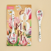 Ложка сувенирная &laquo;С 8 Марта&raquo;, керамика, 2,5 х 12,5 см.