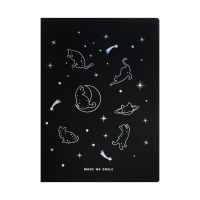 Скетчбук А4, 26 черных листов, "Котик на луне", плотность 110 гр., МИКС Скетчбук А4, 26 черных листов, "Котик на луне", плотность 110 гр., МИКС