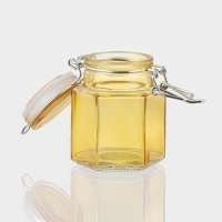 Банка стеклянная для хранения сыпучих продуктов &laquo;Грани&raquo;, 100 мл, 5,5&times;8 см, с бугельным замком, цвет МИКС