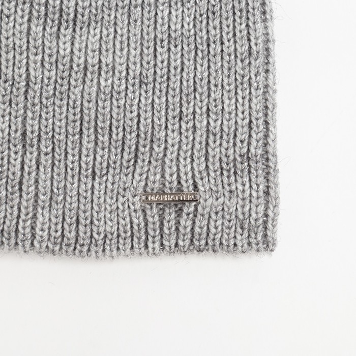 Шапка женская, цвет светло-серый, размер 56-58