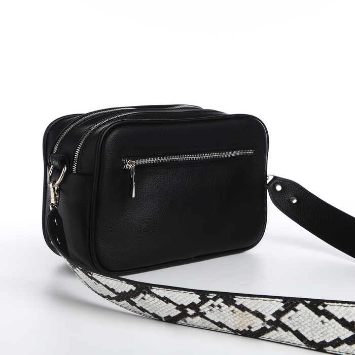 Сумка женская кросс-боди на молнии TEXTURA, маленький размер, цвет чёрный Сумка женская кросс-боди на молнии TEXTURA, маленький размер, цвет чёрный