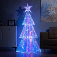 Светодиодная фигура &laquo;Ёлка со звездой&raquo; 85 &times; 165 &times; 85 см, пластик, 220 В, свечение белое