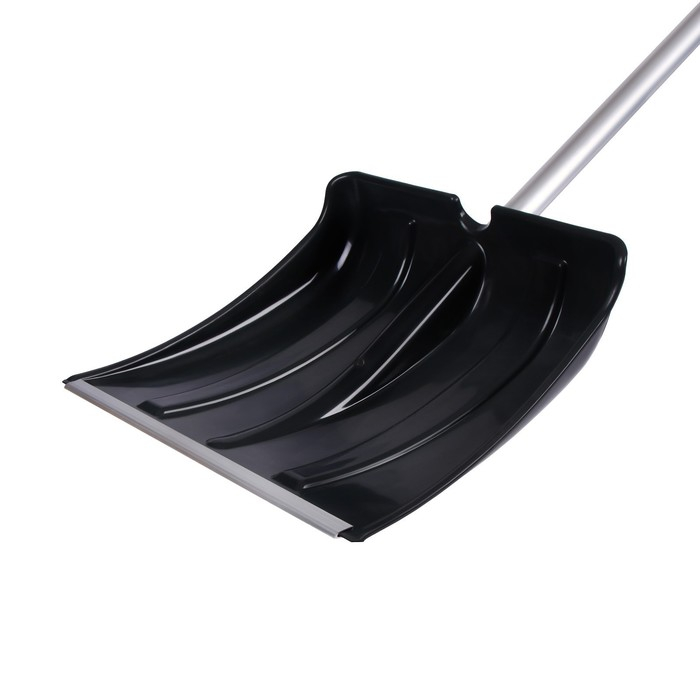 Лопата пластиковая, ковш 380 &times; 380 мм, морозостойкая, с алюминиевой планкой, алюминиевый черенок, &laquo;Снеговик&raquo;, МИКС