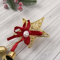 Украшение новогоднее "Уютная сказка" колокольчики узорная звезда, 9х22 см, золото Украшение новогоднее "Уютная сказка" колокольчики узорная звезда, 9х22 см, золото