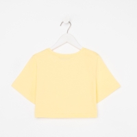Футболка для девочки укороченная KAFTAN "Selfie", рост 134-140, цвет жёлтый