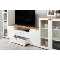 Тумба под ТВ Остин 16.47, 1600х419х608, Белый мдф/Дуб золотой