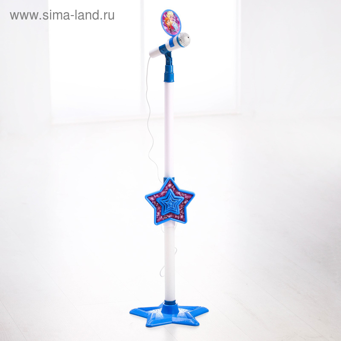 Микрофон музыкальный на стойке &laquo;Холодное сердце&raquo;, звук, свет