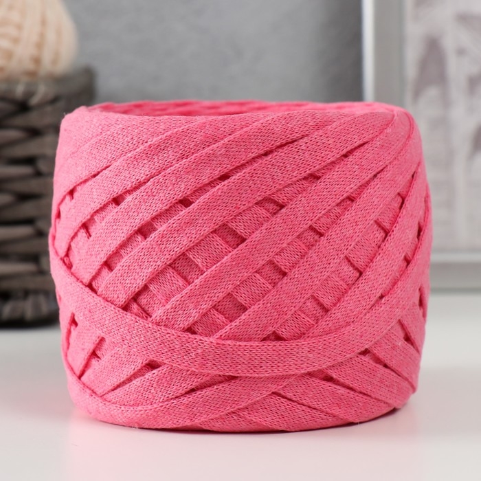 Трикотажная пряжа "Риббон" 85м/170&plusmn;5 гр (Ярко-розовый)