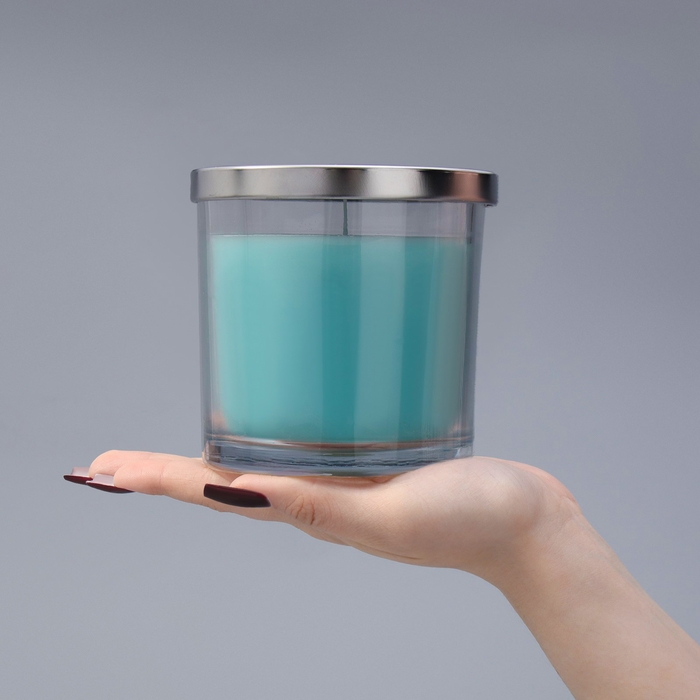 Свеча ГИГАНТ ароматическая в стакане Свеча ГИГАНТ ароматическая в стакане "Бирюзовое небо", соевый воск, 10х10 см