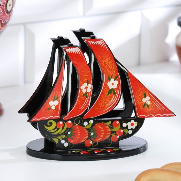 Салфетница &laquo;Парусник&raquo;, хохлома