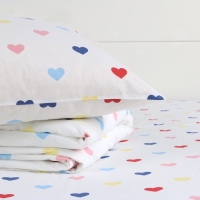 Постельное бельё "Этель" Дуэт Сolored Hearts 143*215 см-2 шт., 220*240 см, 70*70 см-2 шт, поплин 125 г/м2, хл 100%