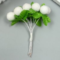 Тычинки для цветов "Шарик мохнатый белый" d=1,5-2 см 1 букет=10 шт 10 см Тычинки для цветов "Шарик мохнатый белый" d=1,5-2 см 1 букет=10 шт 10 см