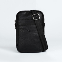 Сумка мужская через плечо TEXTURA, искусственная кожа, цвет чёрный