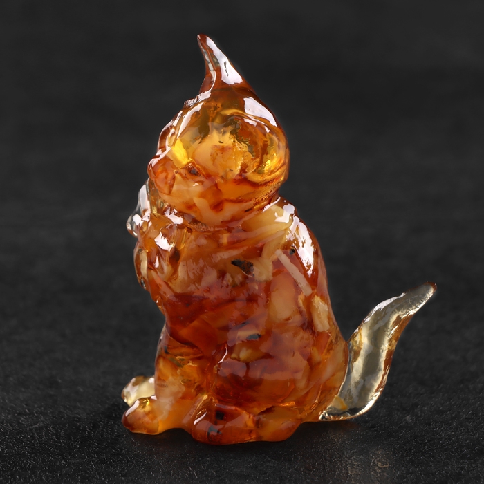 Сувенир "Кот", янтарь
