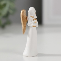 Сувенир полистоун "Ангел-дева с сердцем/звездой" белый с золотом МИКС 5х2,3х1,3 см