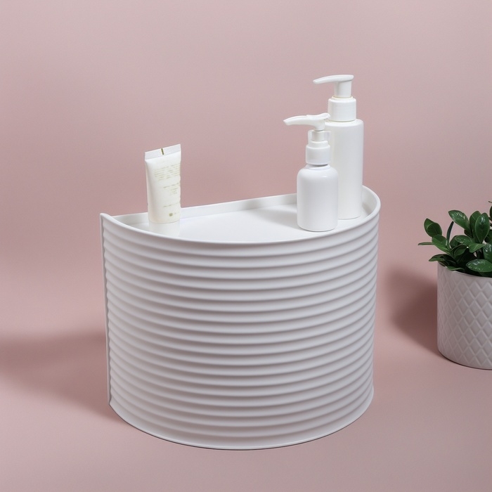 Органайзер для хранения, вращающийся, 3 секции, 27 × 15 см, цвет белый Органайзер для хранения, вращающийся, 3 секции, 27 × 15 см, цвет белый