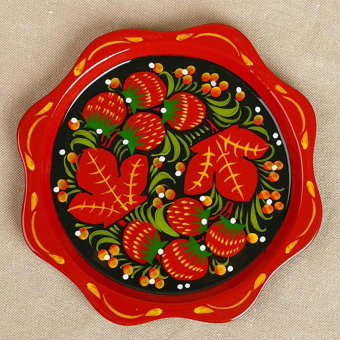 Тарелка &laquo;Малышка&raquo;, 14&times;14&times;0,5 см. хохлома