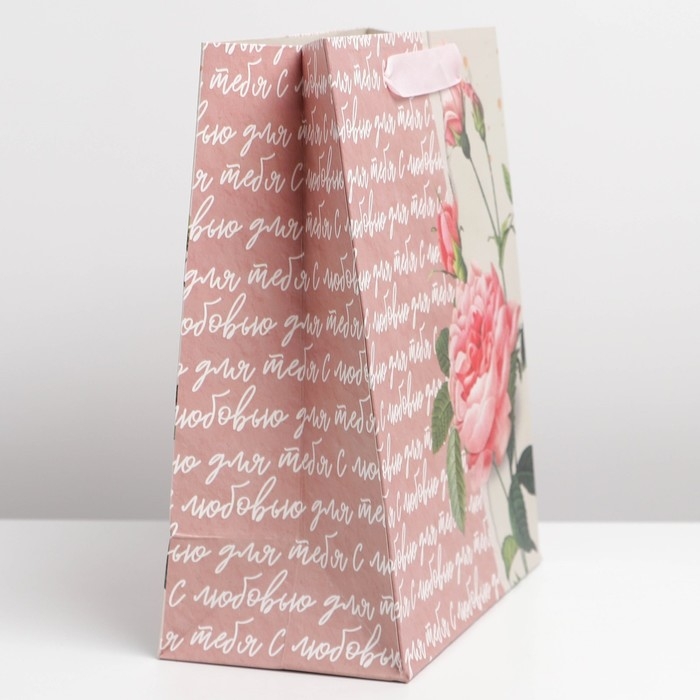 Пакет подарочный ламинированный вертикальный, упаковка, &laquo;Роза&raquo;, ML 23 х 27 х 11,5 см