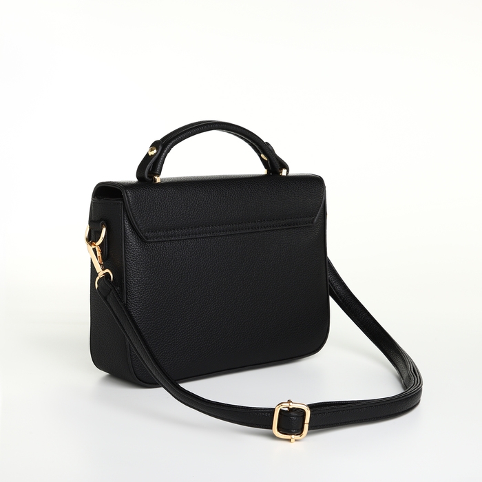 Сумка женская на клапане, TEXTURA, маленький размер, цвет чёрный Сумка женская на клапане, TEXTURA, маленький размер, цвет чёрный