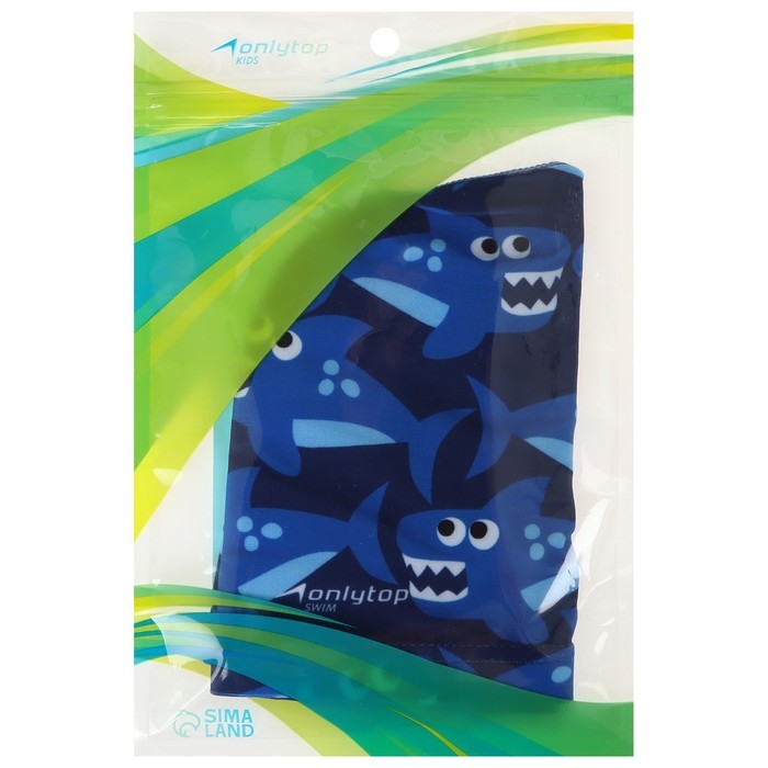 Шапочка для плавания детская ONLYTOP Swim &laquo;Акулы&raquo;, тканевая, обхват 46-52 см