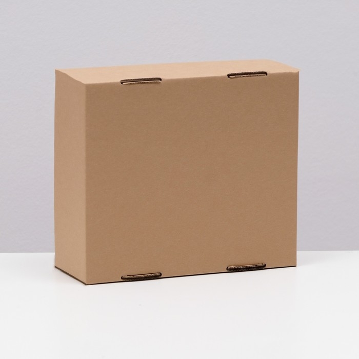 Коробка сборная, крышка-дно, "бурая" 21 х 18 х 8 см
