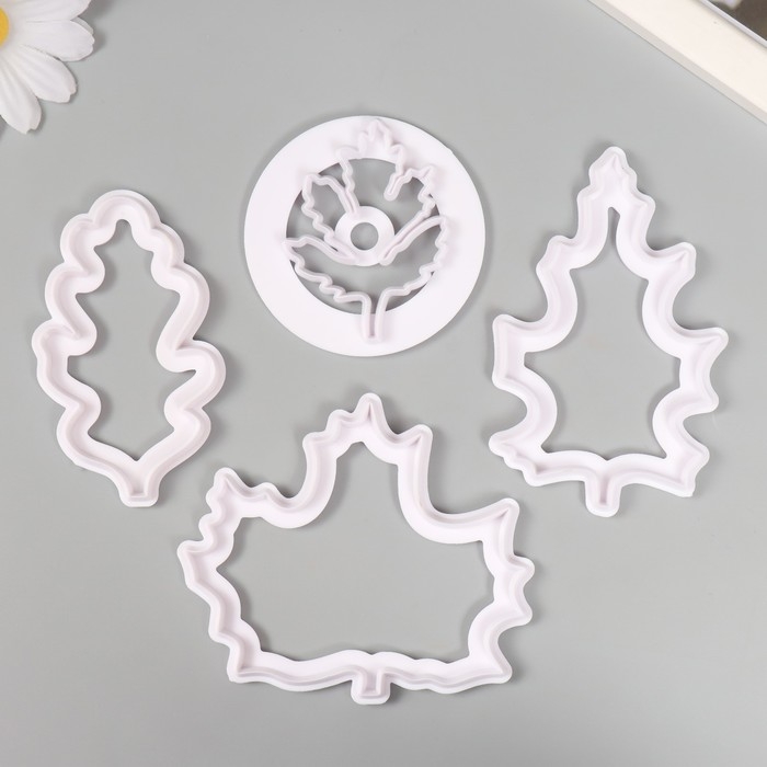 Каттеры для полимерной глины Каттеры для полимерной глины "Листья" набор 4 шт 8,2х4,9 см 6,2х6,2 см 9,1х8 см 9,5х6,1 см 993608