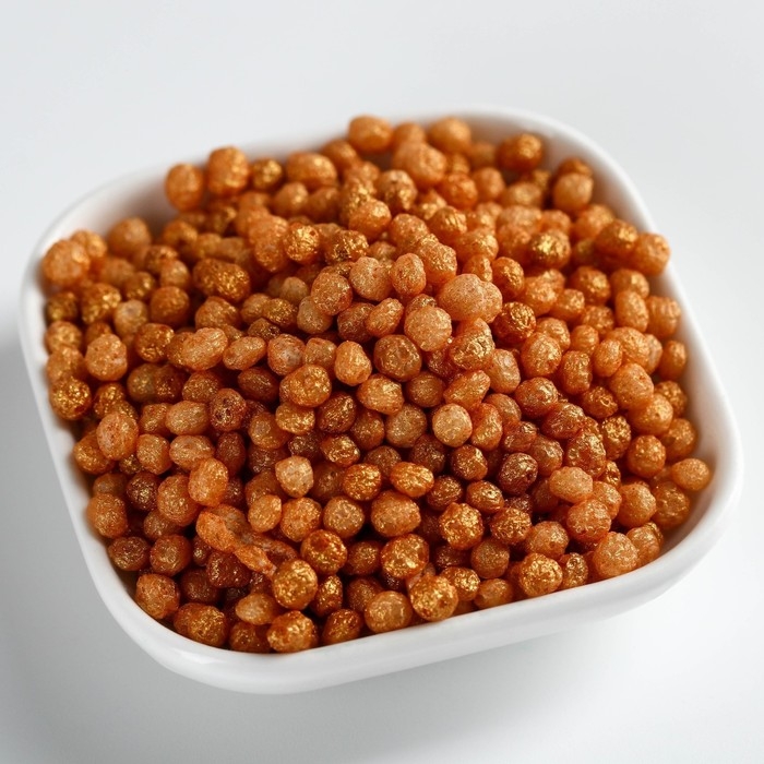 Рисовые шарики блестящие &laquo;Золотые&raquo; для капкейков и тортов, 25 г.