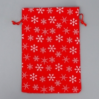 Мешочек подарочный холща «Парад снежинок», 16 х 24 см +/- 1.5 см, Новый год Мешочек подарочный холща «Парад снежинок», 16 х 24 см +/- 1.5 см, Новый год