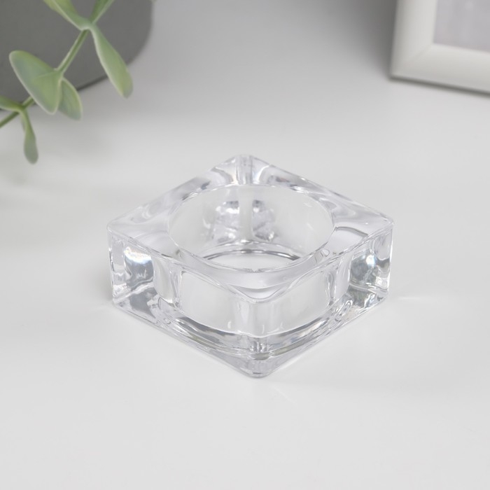 Подсвечник стекло 1 свеча куб мал