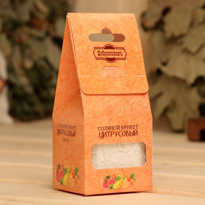 Соляной брикет куб Соляной брикет куб "Цитрусовый" 200 г "Добропаровъ" апельсин, лимон, мандарин