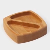 Менажница деревянная глубокая Adelica, 2 секции, береза, 15&times;15&times;4 см