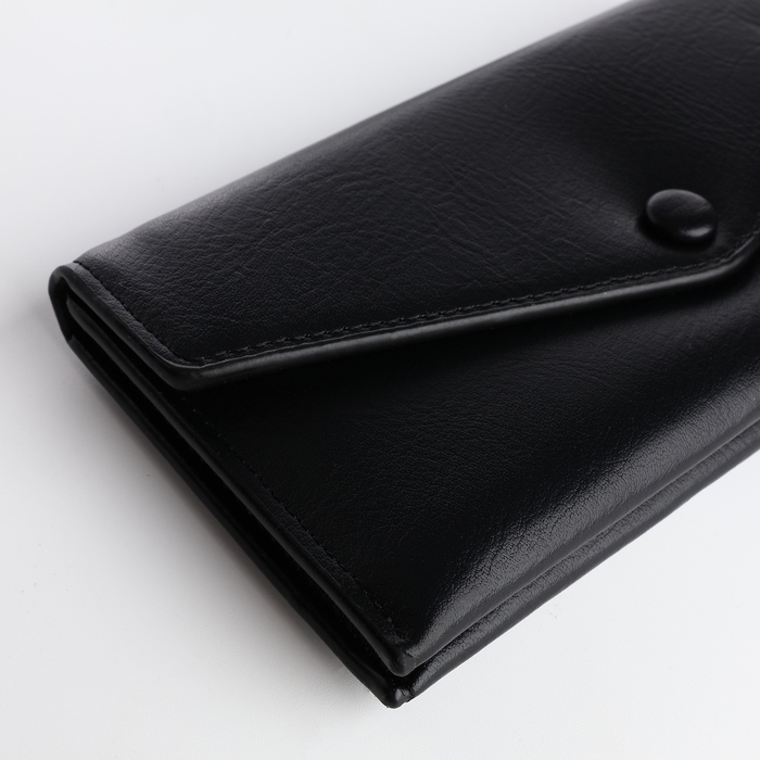 Кошелёк женский на кнопке, цвет чёрный Кошелёк женский на кнопке, цвет чёрный