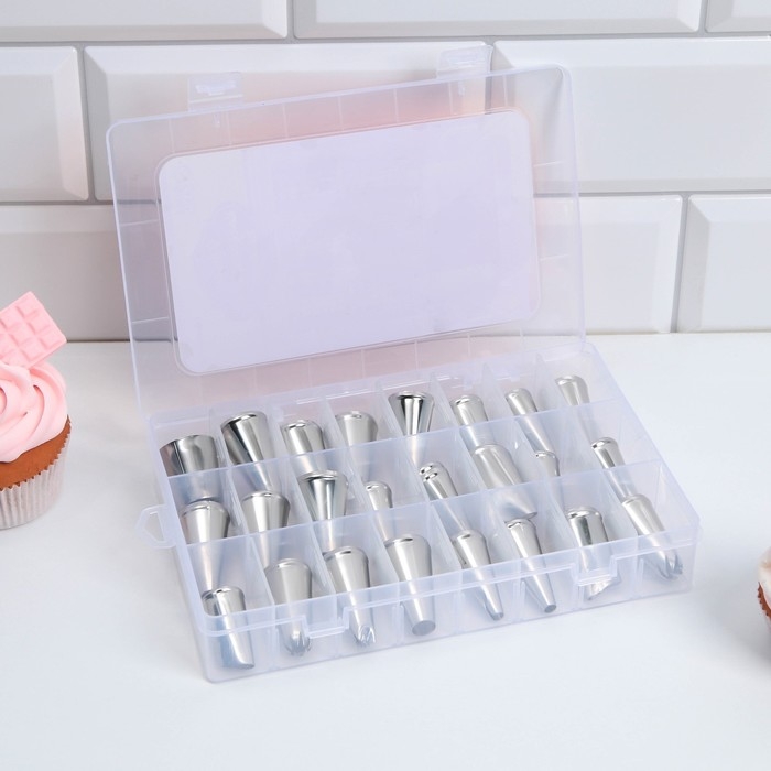 Насадки кондитерские, набор  &laquo;Дворец&raquo;, 15.8 х 9.4 см 24 шт