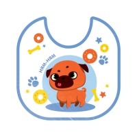 Нагрудник для кормления &laquo;ТРЕНД. Мопс&raquo; непромокаемый на завязках