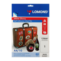 Плёнка самоклеящаяся для струйной печати А4 LOMOND, 80 г/м², белая матовая, 10 листов (1708461) Плёнка самоклеящаяся для струйной печати А4 LOMOND, 80 г/м², белая матовая, 10 листов (1708461)