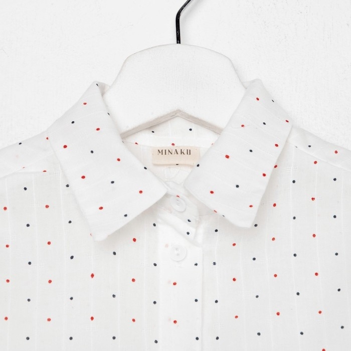 Рубашка детская MINAKU: Cotton collection цвет белый, рост 116